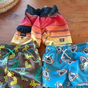 Billabong Kids' Sunset Striped Shorts - Red and Yellow